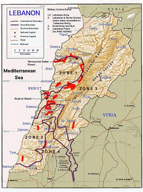 Lebanon Mines Map