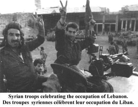 Syrian soldiers attacking Lebanon
