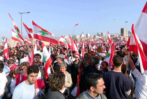 Lebanese dmonstration lebanon 14 march